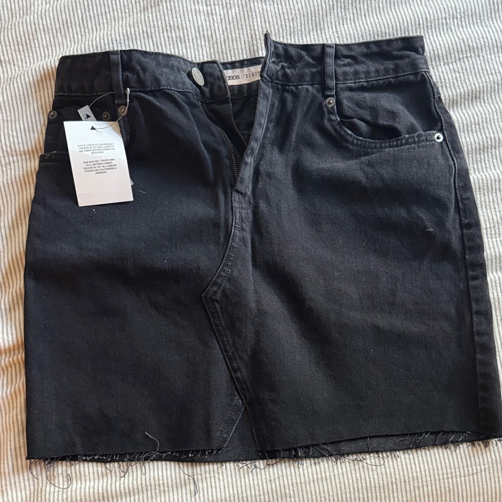 ASOS Black Denim Skirt NWT